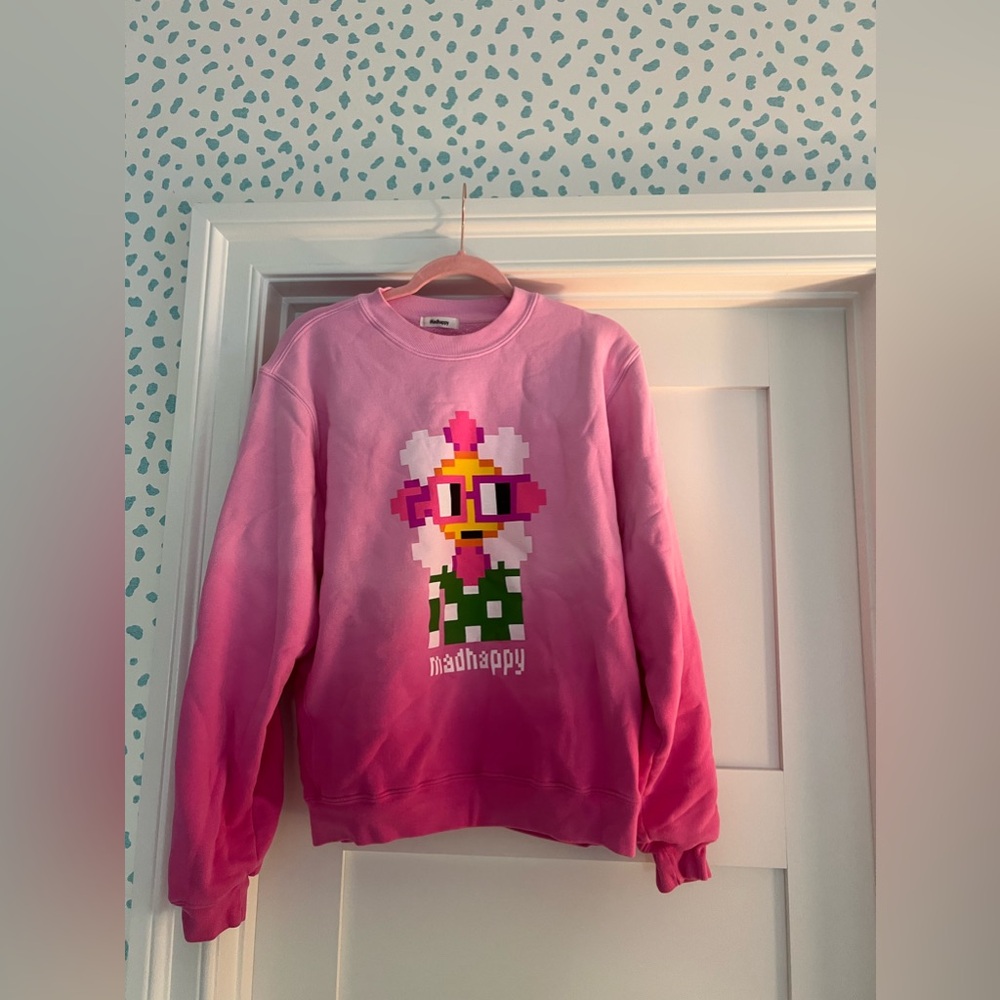 Madhappy pink ombré graphic crewneck. Size medium never worn.